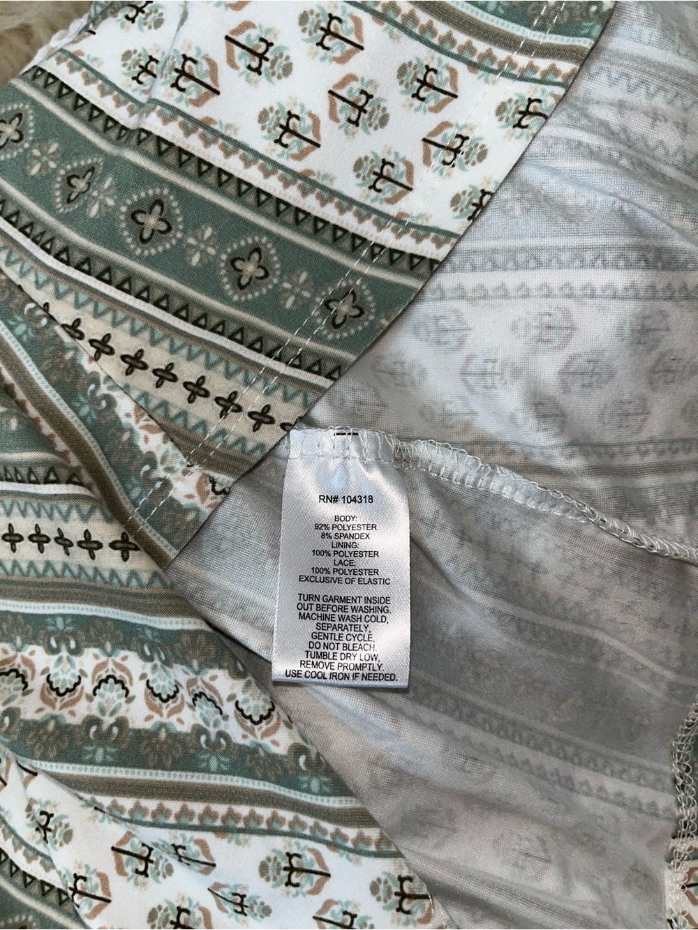 NWOT. Derek Heart Crochet Lace Smocked Peplum Cami Top | Sage | Boho Cottagecore - Picture 10 of 10